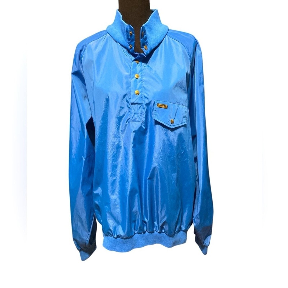 Vintage Eddie Bauer Bright Blue Nylon Pullover Windbreaker, Size XXL Tall, Retro